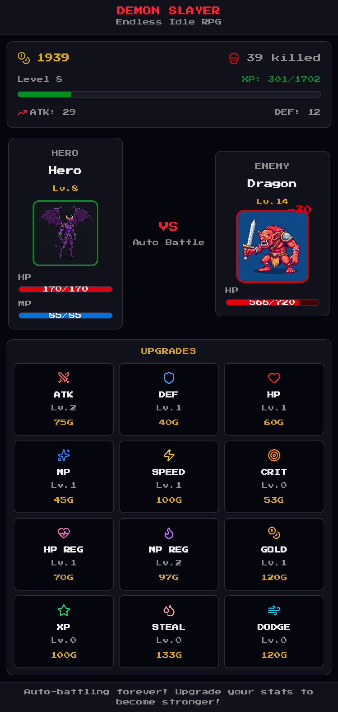 Hero stats screenshot